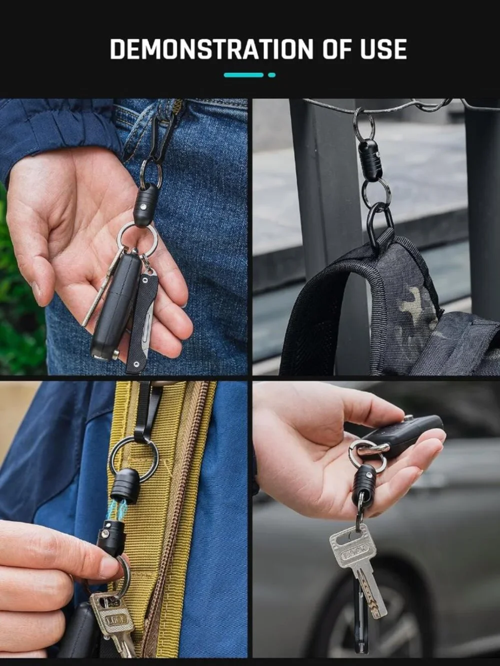 Magnetic Quick Release Keychain Holder | Detachable Key Rings for Easy Access